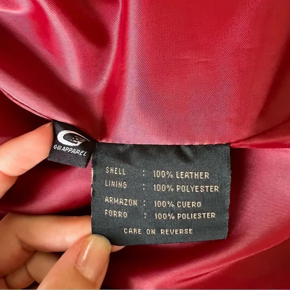 SIENA 100% Leather Red Blazer Jacket| Size 6 - Picture 9 of 14